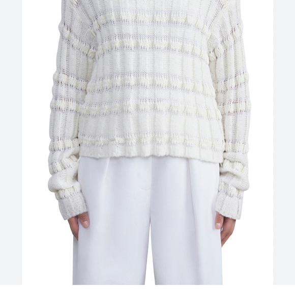 NWT Lafayette 148 Rib Bateau Neck Sweater Cloud Knit Silk Wool Cotton Sweater - Picture 3 of 13